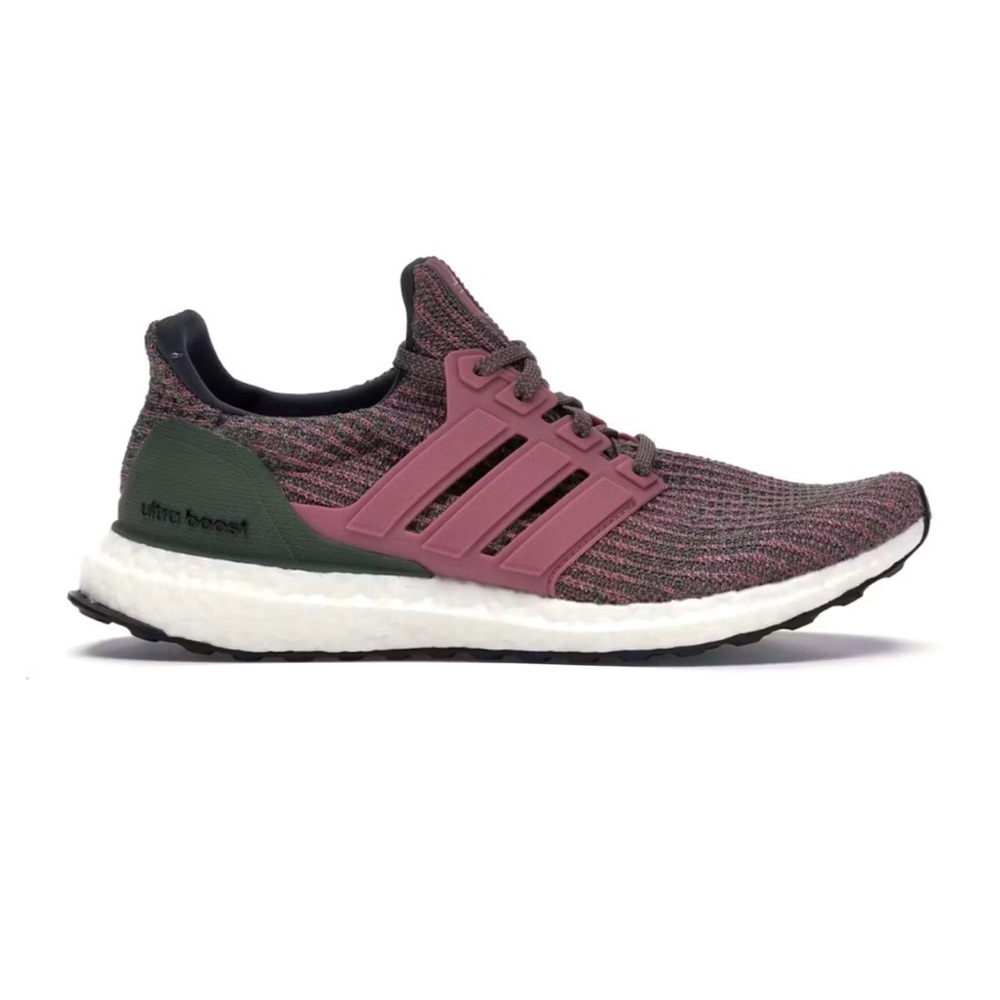 Adidas pink olive green ultraboost ultra boost DNA knit lace up sneakers shoes